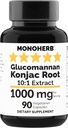 MONOHERB Amorphophallus konjac Radix Extract Glucomannan 1000 mg - 90 kasvissyöjän kapselit