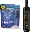 EAT WELL PREMIUM ELINTARVIKKEET Collagen Peptides Powder Protein 45 Tarjoukset, 16oz & USDA Organic Black Seed Oil 8,4 FL oz Pullo