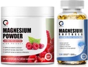 Magnesium Glycinate 400 mg Softgels & 680 mg Magnesium Glycinate Complex Powder for Calm, Night & Muscle Support - Vegan, Non GMO