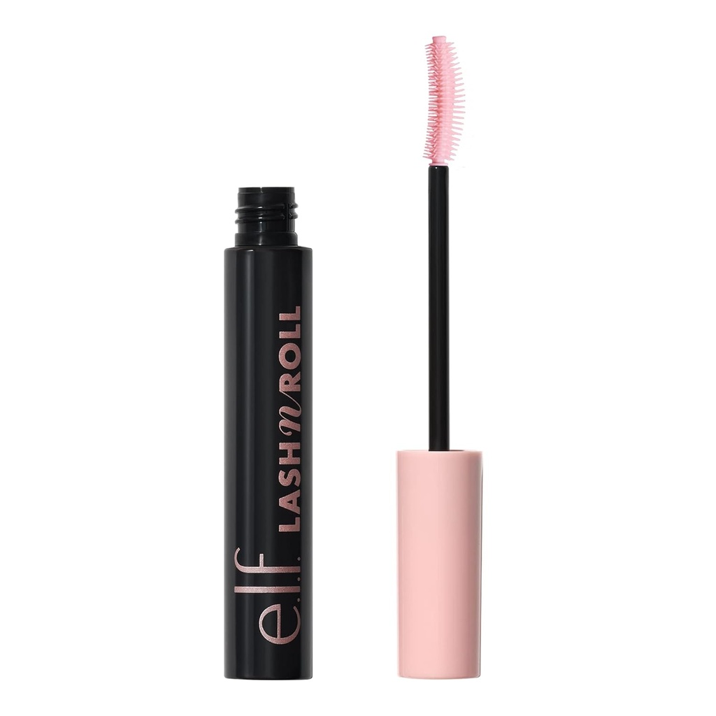 e.l.f. Lash 'N Roll Mascara, Curling Mascara Visiibly Nostetut Lashes, Hissit & erottaa Lashes. Pitkäikäinen Formula, vegaaninen ja julma, musta