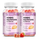 Totaria Sugar Free Multivitamiini Gummies for Women 14+ w/inositoli, Silitysrauta, Folaatti, Biotiini, Naisten Päivittäinen Multivitamiini Gummy w/vitamin A, D, C, B, Tuki hiukset, iho, energia, Immuuni, Mansikka Flavor