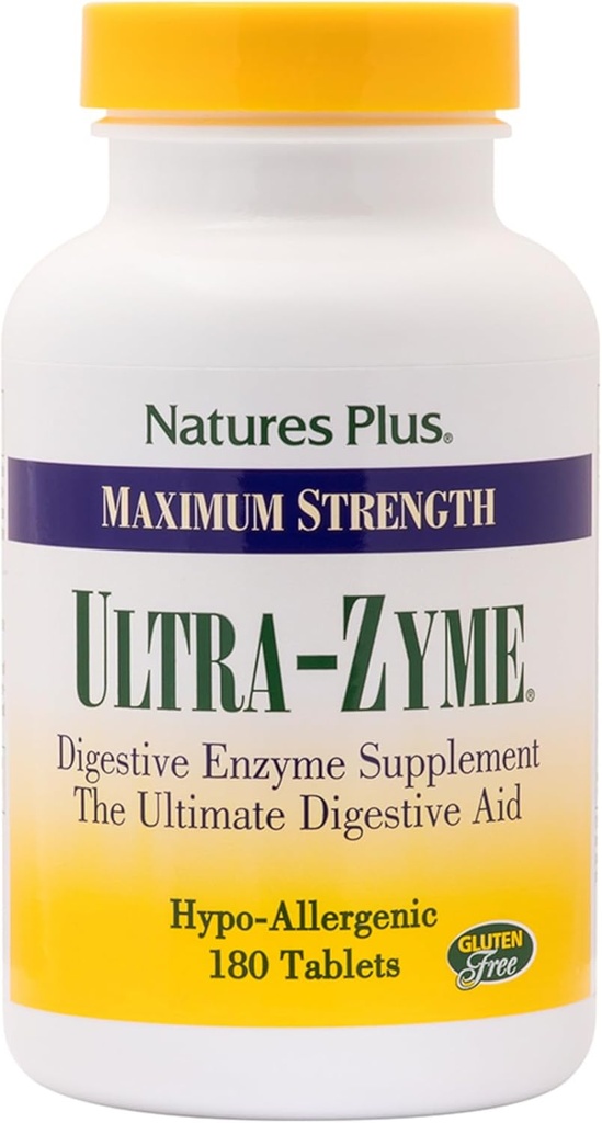 NaturesPlus Ultra-Zyme - 180 tablettia, 2 tabletin pakkaus - Enzyme lisäravinteena terveellistä ruokavaliota - Gluteeniton - 90 Tarjoukset yhteensä