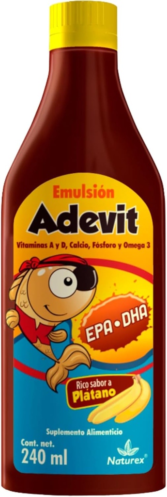 EMULSION ADEVIT ACEITE HIGADO DE BACALAO 240 ml Banaani Flavor/COD Maksaöljy