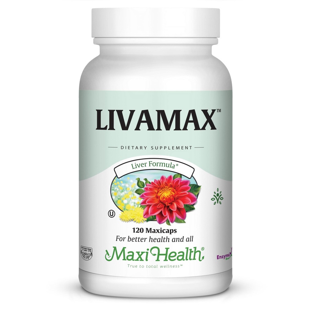 Maxi Health Livamax - Maksan Formula - maito ohdake ja Voikukka juuri - 120 kapselia - Kosher