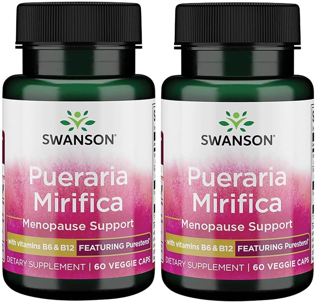 Swanson Pueraria Mirifica with B6 '&' B12 - Puresteroli 60 Veg Caps 2 Pack