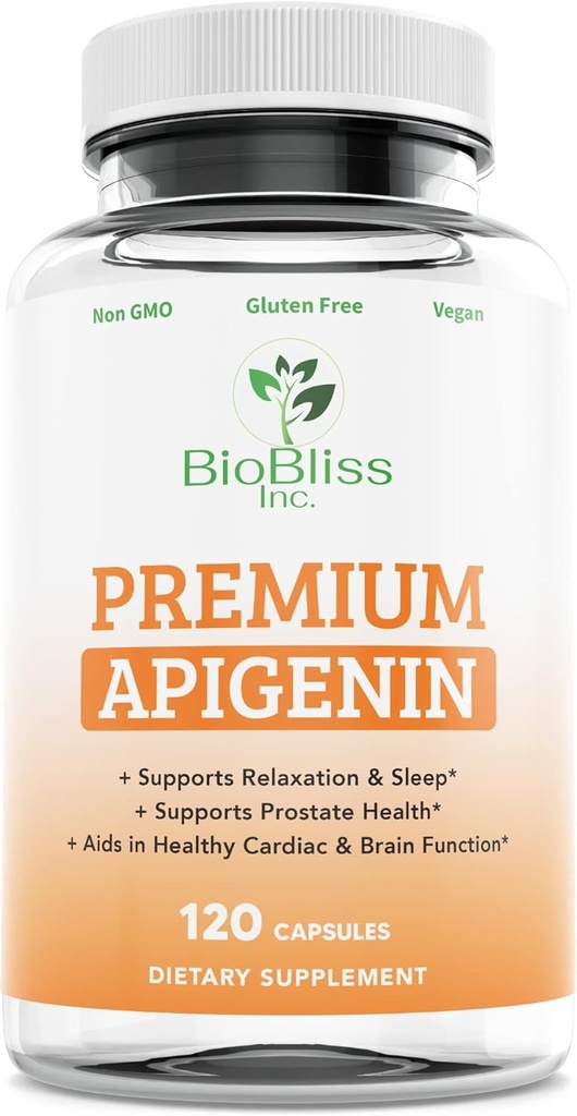Apigeniinin supply-Potent Bioflavonoid & Antioksidant. *Sleep tuki rentoutumista, Eturauhasten terveys & enemmän * Ei-GMO -Gluteenittomat Vegaani