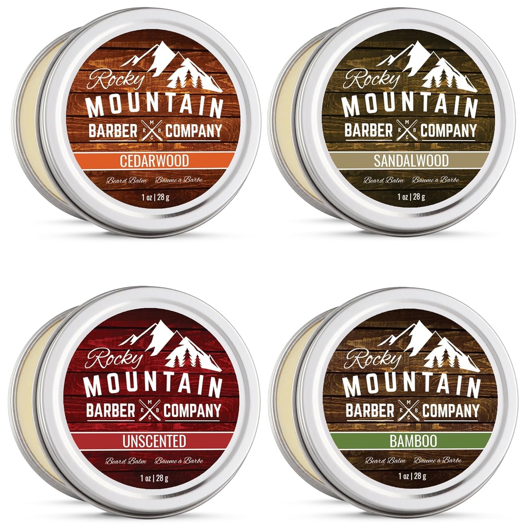 Parta Balm Variety Pack - 4 luonnonnäytteitä (1 oz kukin) Argan Oil, Shea Butter, Coconut Oil & Jojoba Oil - Rich in Vitamiinit & Minerals