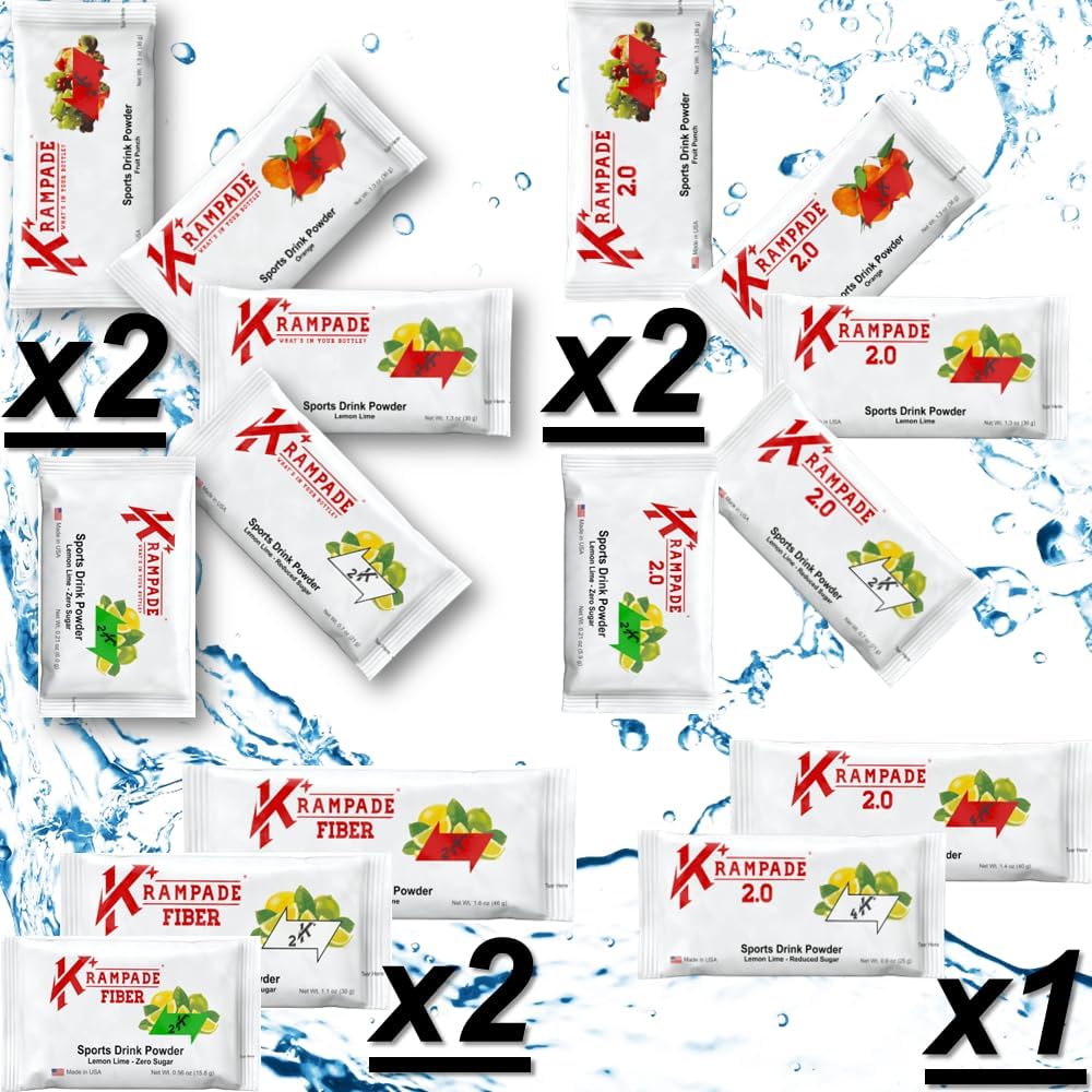 Krampade Electrolytes Powder Potassium Supplement - 2000 mg K +, >2X Mer än kokosvatten | Cramp Relief and Prevention | Hydration Powder Packets