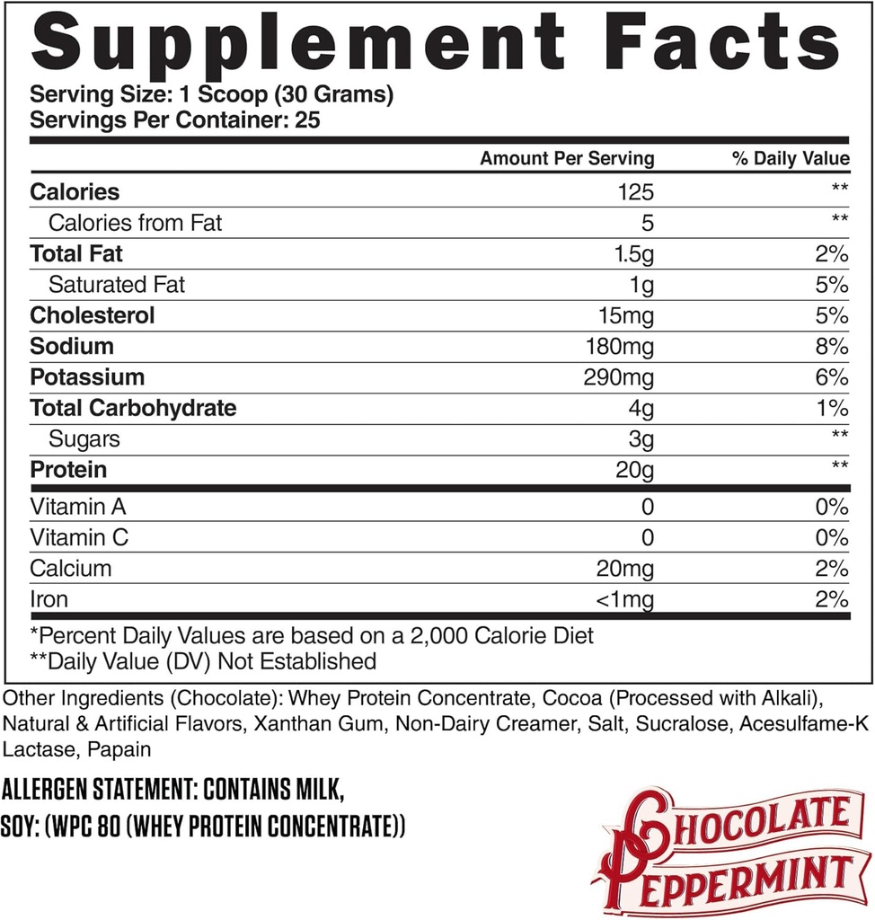 Teräs täydentää Whey-Pro . 100% Pure Whey Protein Powder for Men and Women... Chocolate Peppermint... Lihasvoide & Lean Muscle Recovery