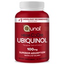Qunol Ubiquinol CoQ10 100mg Softgels, Mega Ubiquinol 100mg - Superior Imeytyminen - Aktiivinen muoto Coenzyme Q10 sydämen terveyden ja terveen verenpainetasot - 2 kuukauden tarjonta - 60