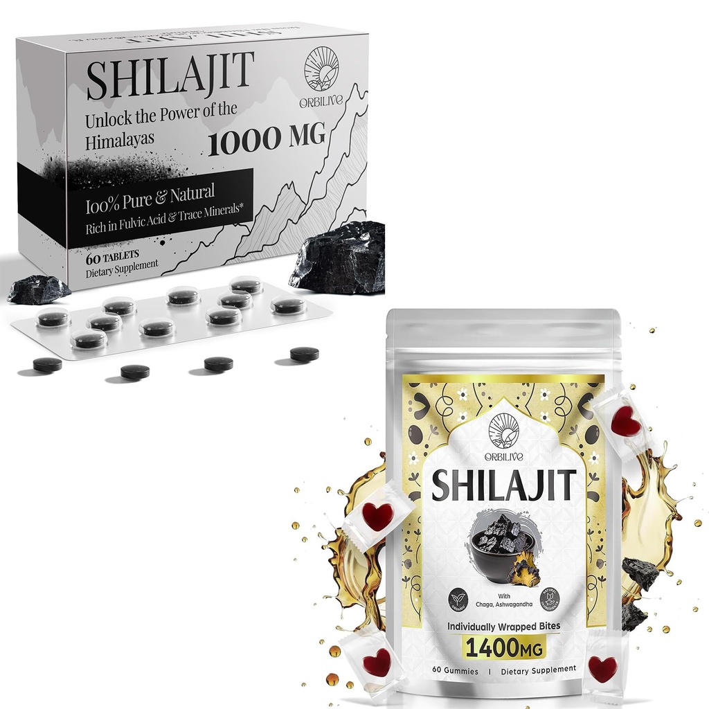 1400 MG Shilajit 60 Gummia 1000 MG Shilajit Tabletit 60