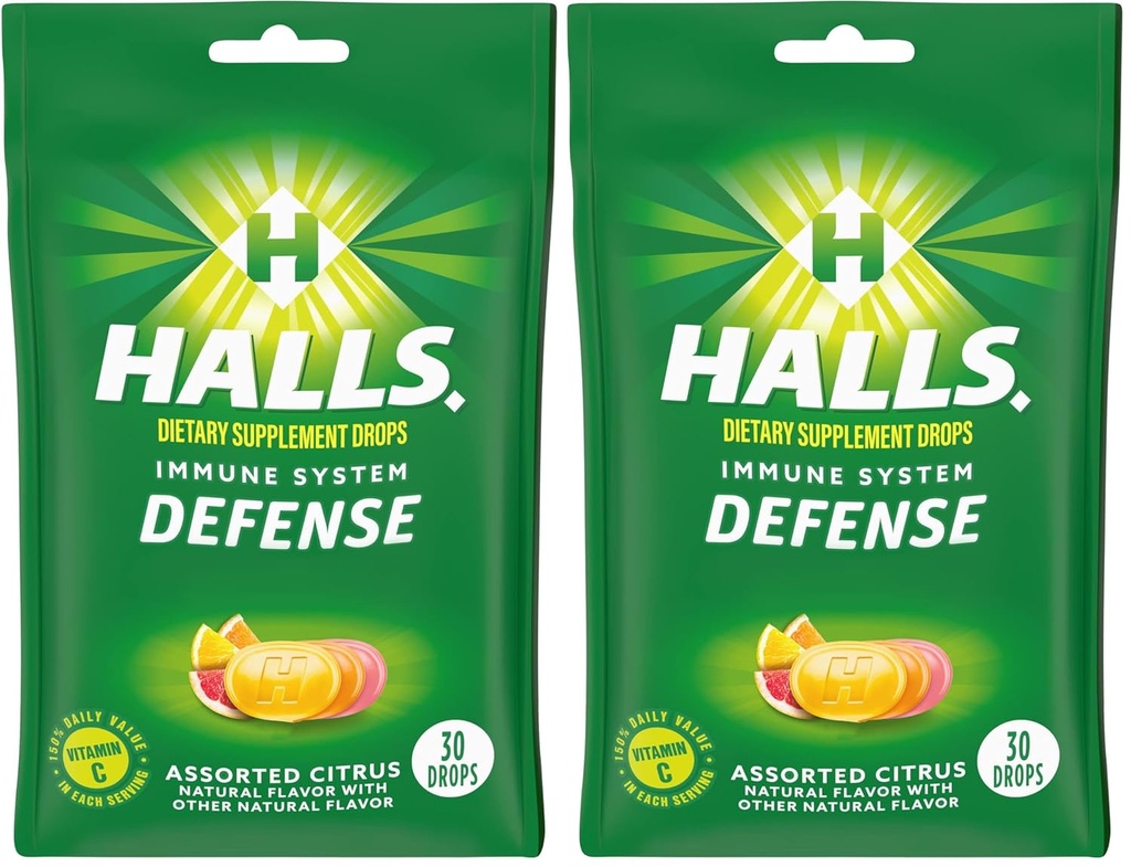 Hallit Yskänpisarat, valikoidut sitrushedelmät, 30-ct (Pack of 2)