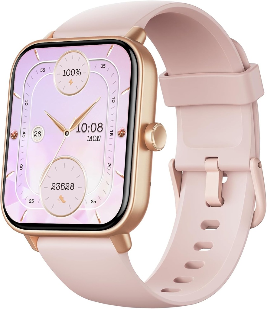 Fitpolo Smart Watch for Women,1.8" Kosketusnäyttö Fitness Tracker Bluetooth Soita Alexa SpO2 Heart Rate Monitor Sleep Calorie Step Counter vedenpitävä Activity Tracker ja Smartwatch Android iPhone