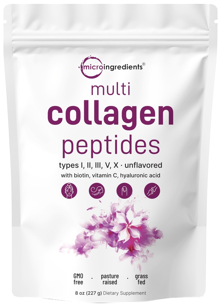 Micro Ingredients Multi Collagen Peptides Powder, 8oz 