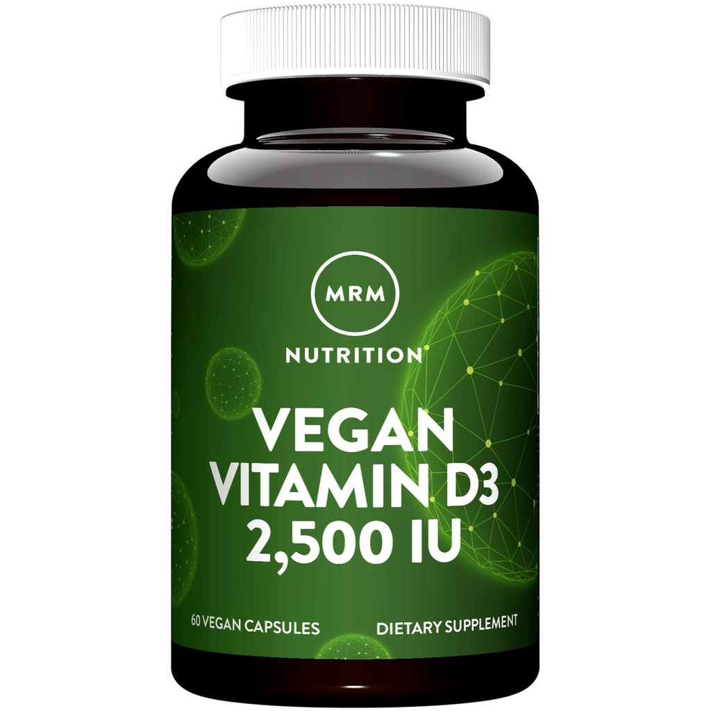 MRM Nuturition Vegan Vitamin D3 2 500 IE | Bone + Immune Health | Tillverkad av lichens | Stöder Calcium Absorption | Vegan + Vegetarian Friendly | 60 portioner