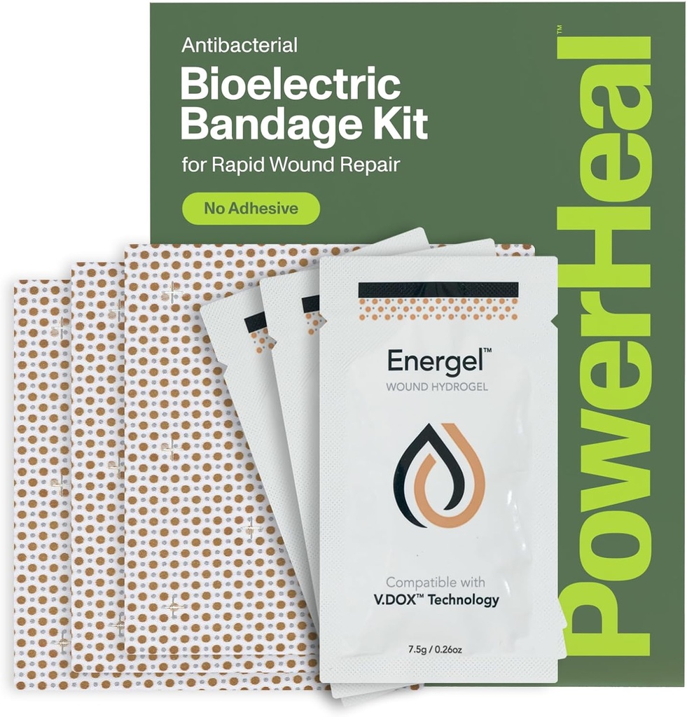 PowerHeal Bioelectric Bandage Kit for Haavanhoito & Parannus ... Yksikerroksinen...