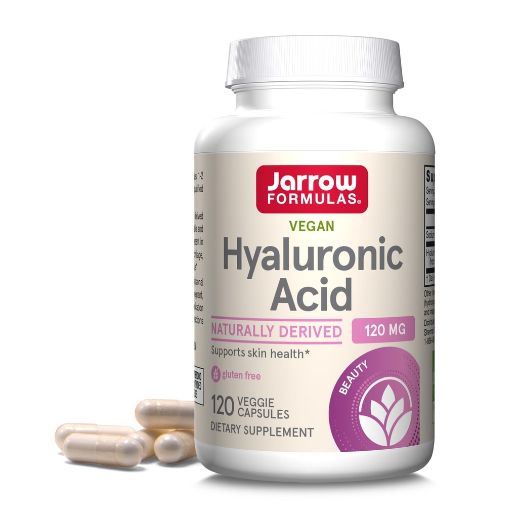 Jaarrow Formulas® Hyaluronic Acid 120 mg, ravintolisä, ihon terveystuki, 120 kasviskapselia, 60 päivän asti