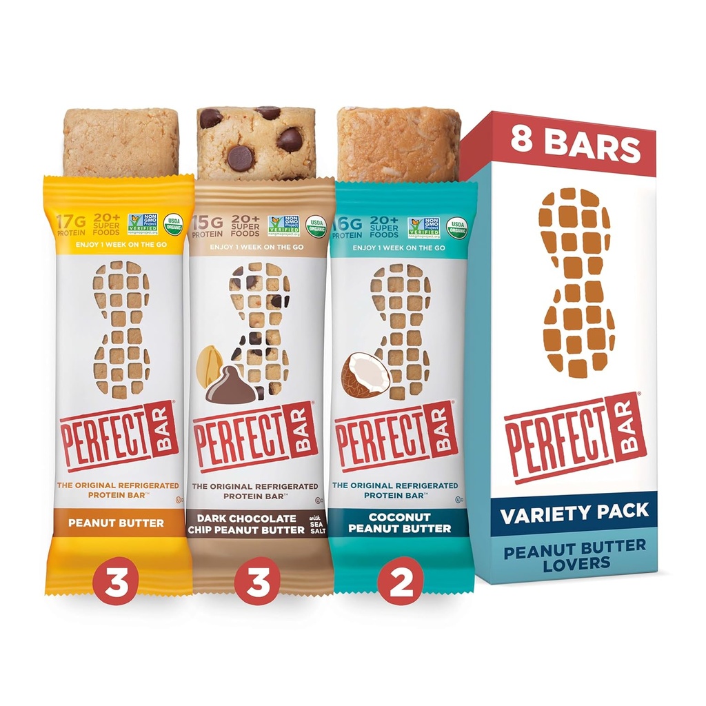 Täydellinen baari Alkuperäinen kylmävalssattu proteiinipatukka, maapähkinävoi Lover's Variety Bundle, 2.2 - 2.5 Ounce Bar, 8 Count