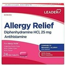 Ledare Antihistamin Allergy Relief Diphenhydramine HCl, 25mg Mini tabletter, 24 greve