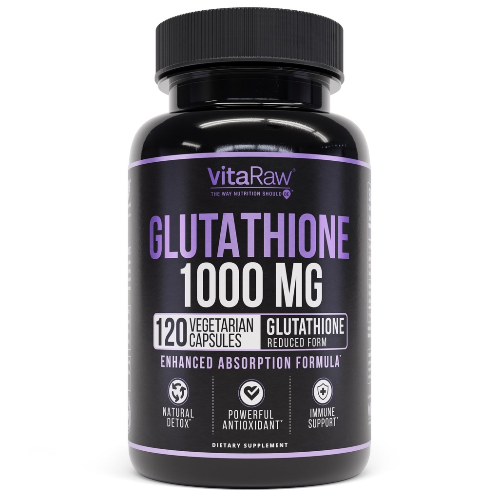 1000mg Glutathione för immunstöd - 100mg Absorption Complex - Reducerad Liposomal Glutathione Supplement med Alpha Lipoic Acid - Brain Booster, Glowing Skin, Liver Support