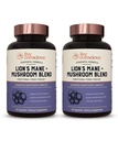 Live Tietoinen Lions Mane Mushroom Supplement Kapselit aivojen tukea w/Lion's Mane, Cordyceps, Reishi, ja Turkey Tail Mushrooms - Kognitiivinen muisti täydentää aivojen (2-Pack)