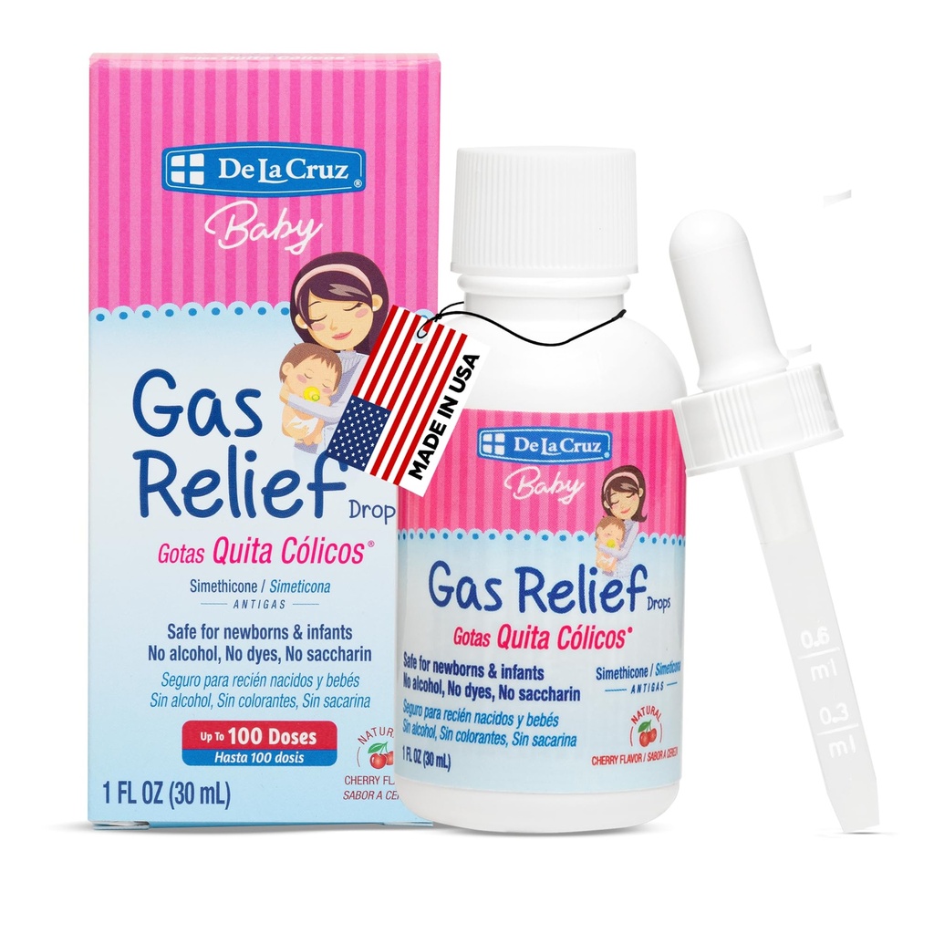 Gasdroppar för spädbarn - Quita Cólicos Infant Gas Relief Drops med Simethicone - Safe Colic Drops för nyfödda 1 FL OZ. (30 ml)