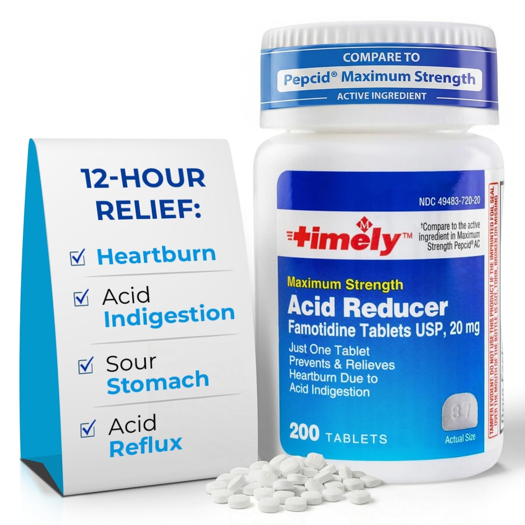 Famotidiini 20 mg - Anatsidihappo Reflux Lääkkeitä närästys ja happo ruoansulatushäiriöt Oireet - 200 tablettia