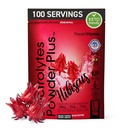 PowderVitamin Electrolytes Powder Plus (100 portioner) Hibiscus Electrolyte Powder Zero Calorie Keto,0 Sugar, No Maltodextrin,1000mg Potassium,120mg Calcium,120mg Magnesium, Hydration Powder