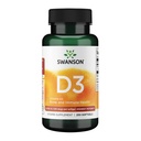 Swanson-vitamiini D- 3 5000 IU Luun terveys Immuunituki Terveellinen lihastoiminta D3 täydennysosa (kolekalsiferoli) 125 mikrog 250 Softgels