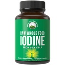 Raw Whole Food Jodi Supplement of Organic Kelp (Ascophyllum Nodosum) by Peak Performance. Kalium iodide tukitabletit. aineenvaihdunta, energia, ja immuuni. 60 vegaanista kapselia, pillereitä.