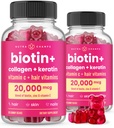 NutraChamps hiukset iho ja kynnet Gummies, Biotiini Collagen & Keratin, 5000 mcg Biotin Beauty Complex, vitamiini täydentää, Berry, 120 kreivi, terveet hiukset, Radiantti iho ja vahvat kynnet (paketti 2)