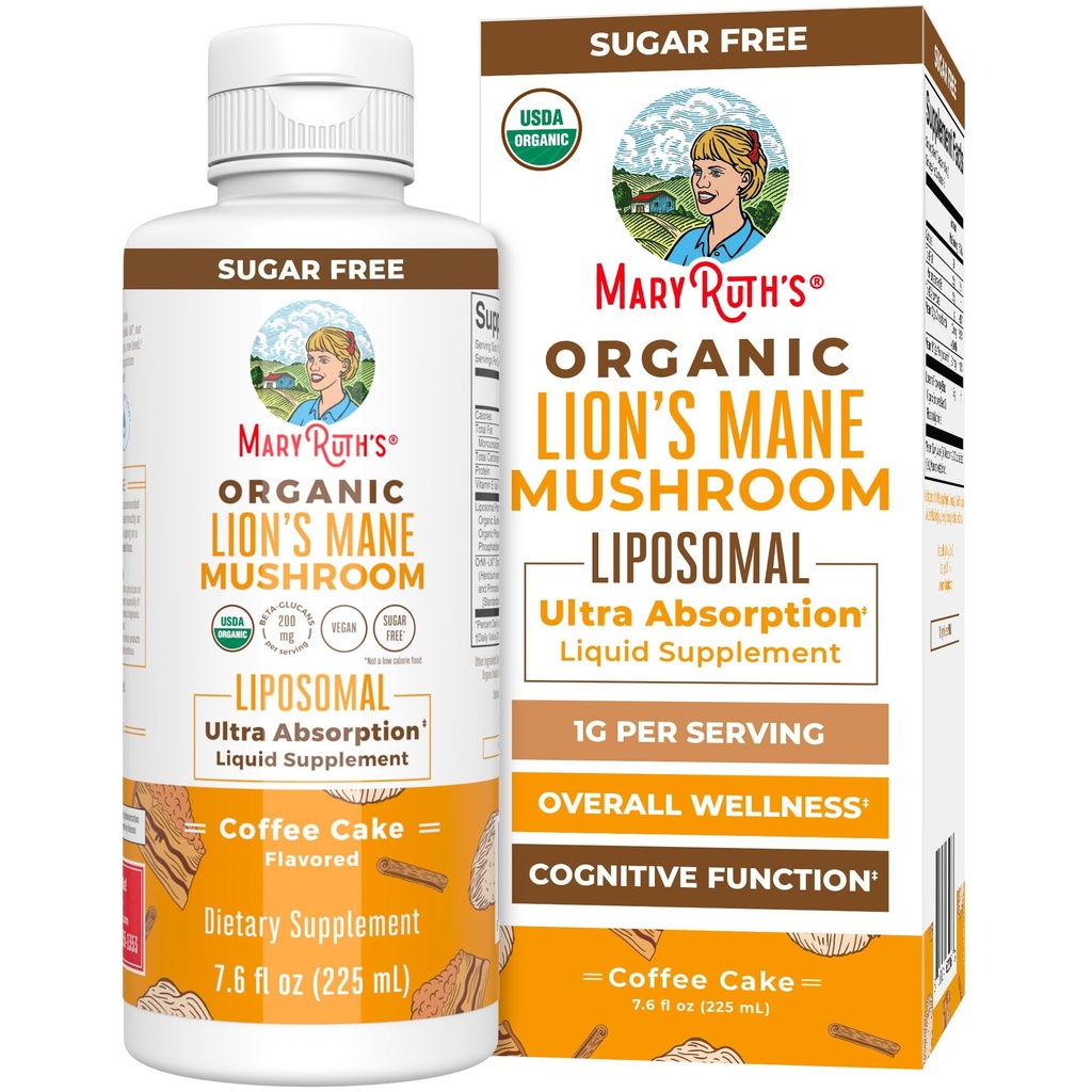 MaryRuth Organics Lions Mane Supplement . Ultraabsorptio Liposomal...