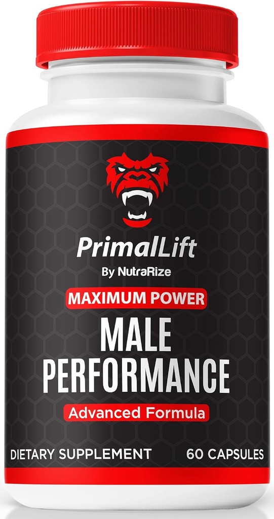 NutraRize PrimalLift Pills, Officiell Primal Lift för Män, PrimalLift Male Performance, All Natural Formel för att stödja Prestanda och Total Body Wellness, PrimalLift ME Review (60 kapslar)