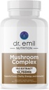 DR. EMIL NUTRITION 10 Mushroom Supplement for Mental Clarity, Focus & Immuuni Support - Functional Mushroom Nootropic Supplement with Lions Mane Extract, Cordyceps, Turkey Tail & More