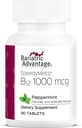 Bariatric Advantage B-12 Speedy Sulat, B12-vitamiini 1000 mikrog täydentää, nopeasti sulaa 200 mikrog Foolihappoa ravitsemus tuki - Piparminttu, 90 kreivi