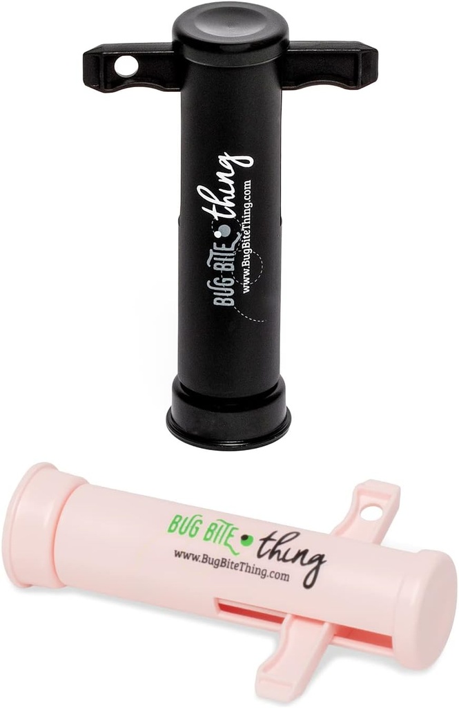 Bug Bite Thing Imutyökalu - Bug Bites ja Bee/Wasp Stings, Natural Insect Bite Relief, 2-Pack, 1 musta/1 vaaleanpunainen