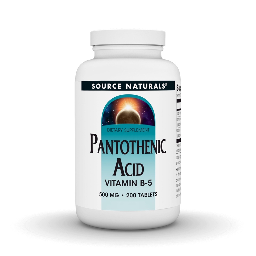 Source Naturals Panthenic Acid 500 mg B-5-vitamiinin ravintolisä - 200 tablettia