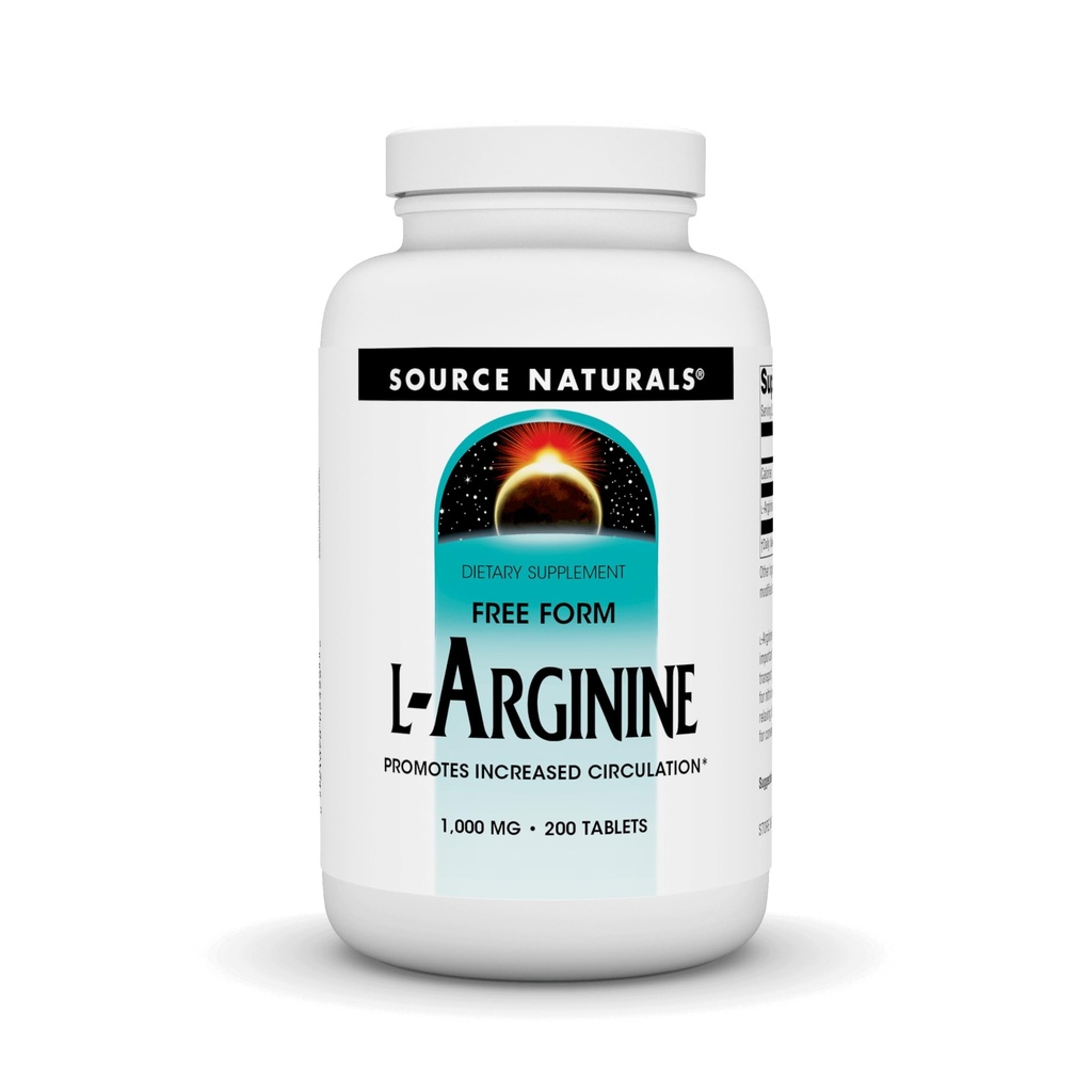Source Naturals L-arginiini vapaa lomake * - 1000 mg, 200 tablettia