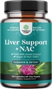 Maksan tuki NAC täydentää maitoa Thistle maksan puhdistus Detox & Korjaus - N Acetyl Cysteine Supplement Liver Cleanse antioksidantteja, kurkuma, koliini, voikukka & L-glutationi - 120 Caps