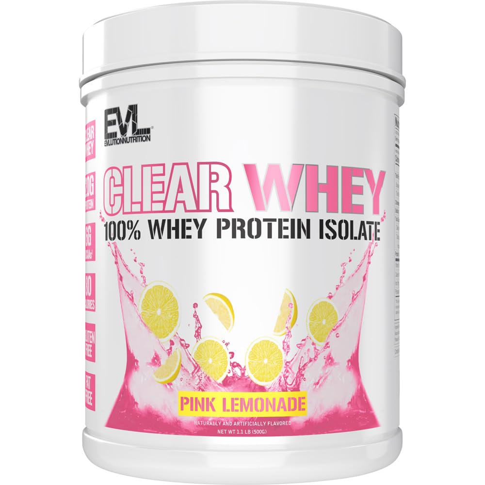 Evluutio Ravitsemus Tyhjä Hera - 100% Whey Protein Isolate - lihasten kasvuun, vahvuus & Recovery - 20g Isolate Protein Per Serving - Nopea Absorbing - Gluteeniton ja rasvaton - 1,1 lb - vaaleanpunainen sitruuna