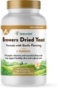 NaturVet Brewer's Dried Yeast Pet Supplement with Garlic Flavoring - Inkluderar B-Complex Vitamins, Omega-3, 6, & 9 Fatty Acids - hjälper till att stödja glansig Coat, hälsosam hud för hundar, katter 500 Ct.