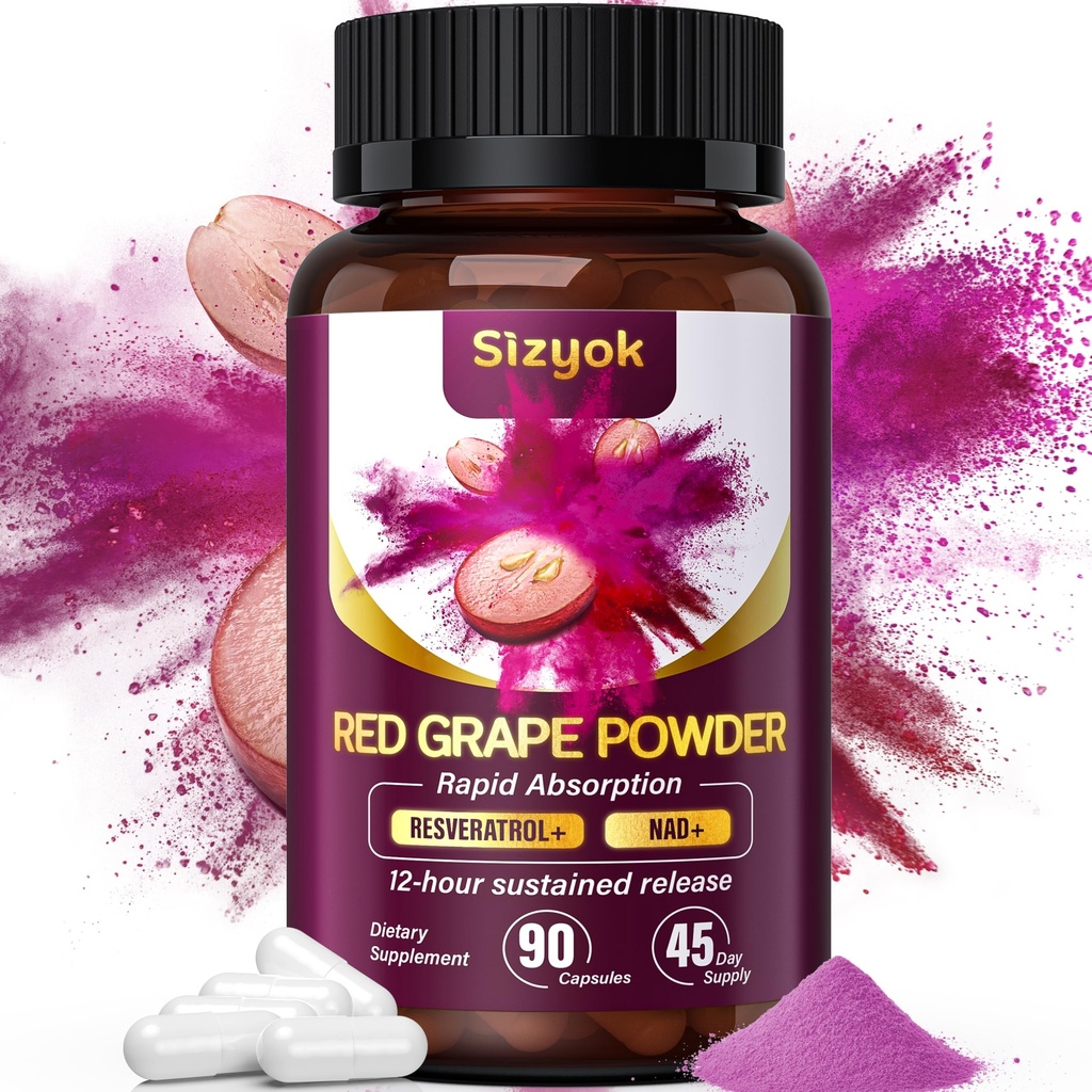 Piceid Resveratrol Supplement och NAD+ Cell Regenerator, Nitric Oxide Supplement, Support Heart Health, Blood Flow, Cellular Energy Production & Metabolism, Red Grape Powder, 45 Day Supply