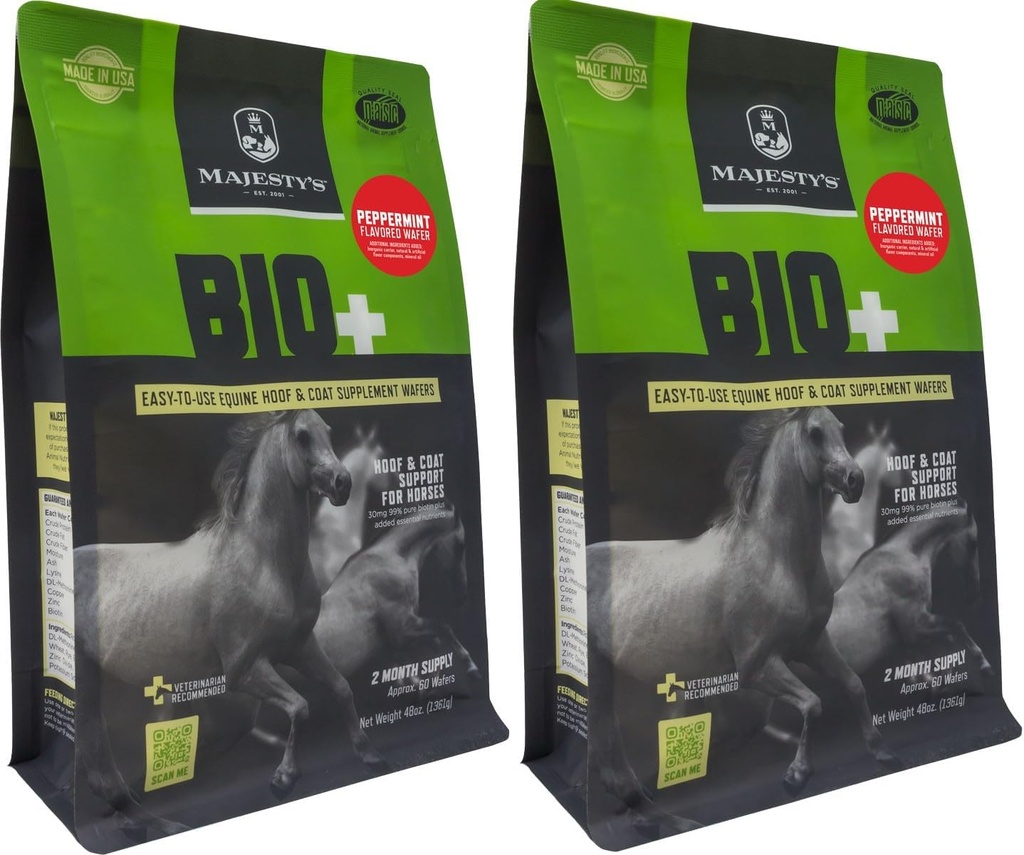 Majesteetin Piparminttu Maukas Biotin Wafers - Superior Horse/Equine Hoof and Coat Support Supplement - Kupari, Sinkki, Lysiini, Metioniini