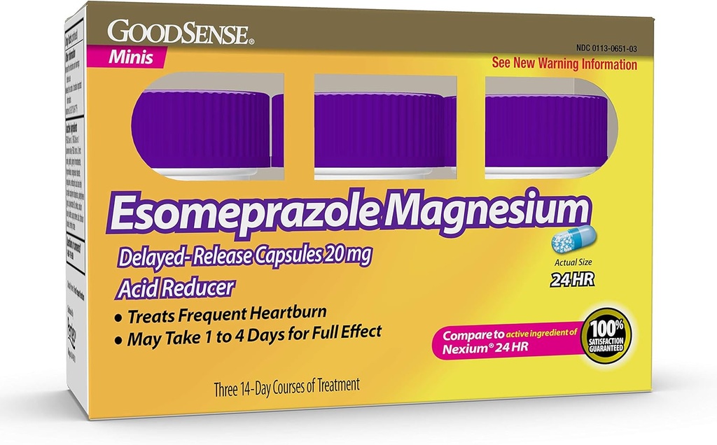 GoodSense esomepratsoli Magnesium Viivästynyt-vapautettu Mini-kapseli, 20 mg, happoreduktori, 42