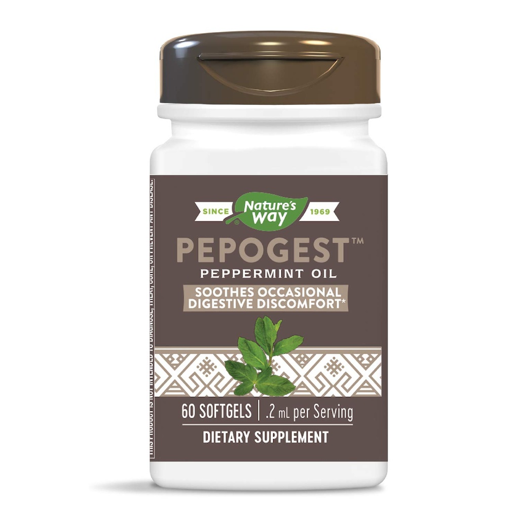 Nature's Way Pepogest Entero-Coated Piparminttuöljy, Gastrointestinaalinen Mukavuus, 60 Luku (Pack of 2)