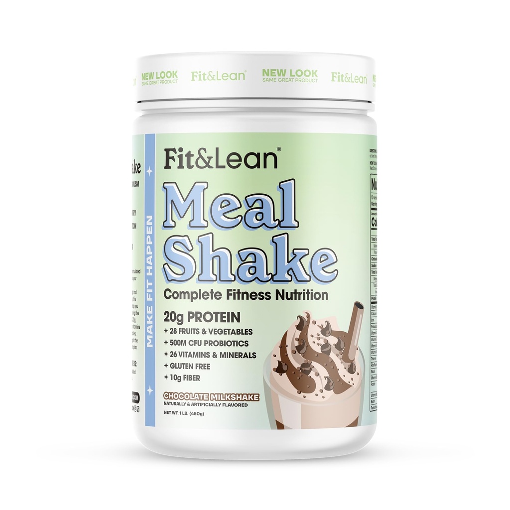 Fit & Lean Ateria Shake, Fat Burning Aterian korvaaminen, proteiini, kuitu, Probiootit, Suklaa, 1lb, 10 tarjoilua per kontti