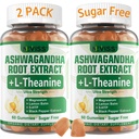 NEVISS Ashwagandha Gummies 2000mg, tunne Virkistetty, Plus ommeltu sekoitus L-Theanine, 5-HTP, sitruunan balsami, magnesium rauhoittaa, Zzzs & rentoutumista tukea, 120 kreivi