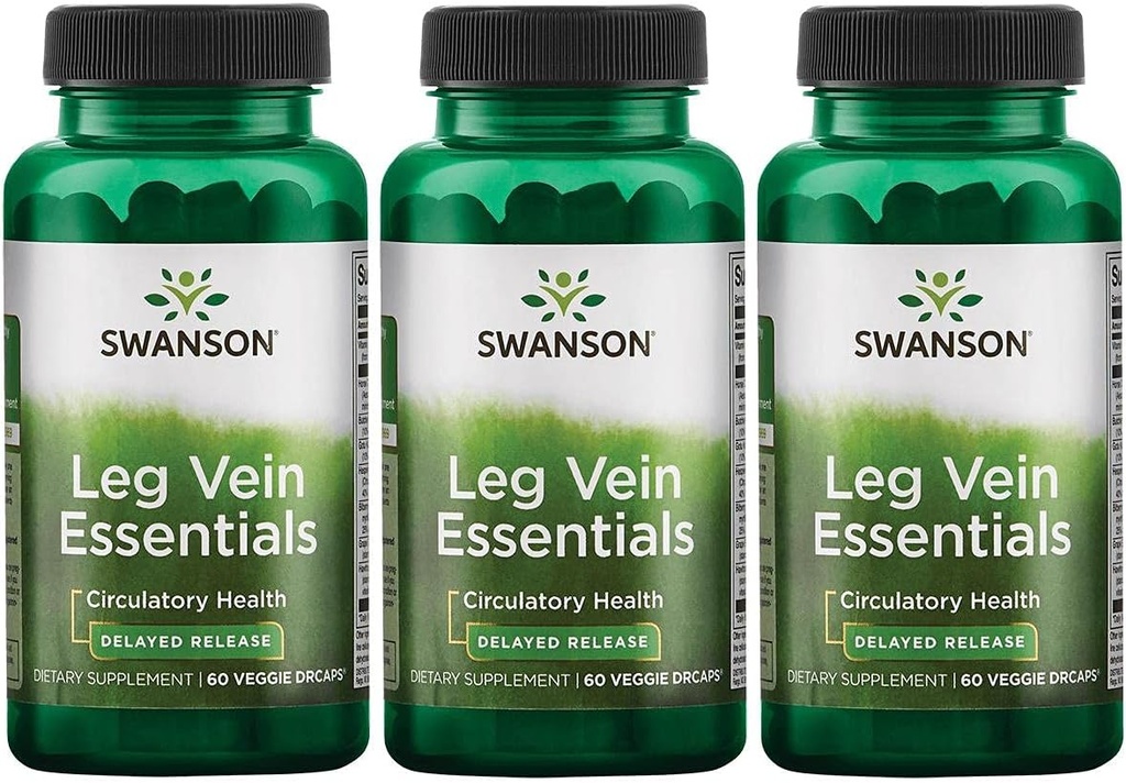 Swanson Leg Vein Essentials - Viivästynyt julkaisu - 60 Veg kapselia (3 pakkaus)