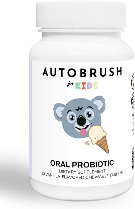 Autobrush Lapset Oral-Care Hidas liuotus Probiootit tabletit ... Hammaslisät... terveempiä hampaita ja gums... Tasapainoinen suu Biome... 30 Count (Vanilla) (1)