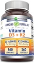Amazing Formula D3 10000 IU K2-vitamiini 200 Mcg D3 + K2 Complex Supplement 